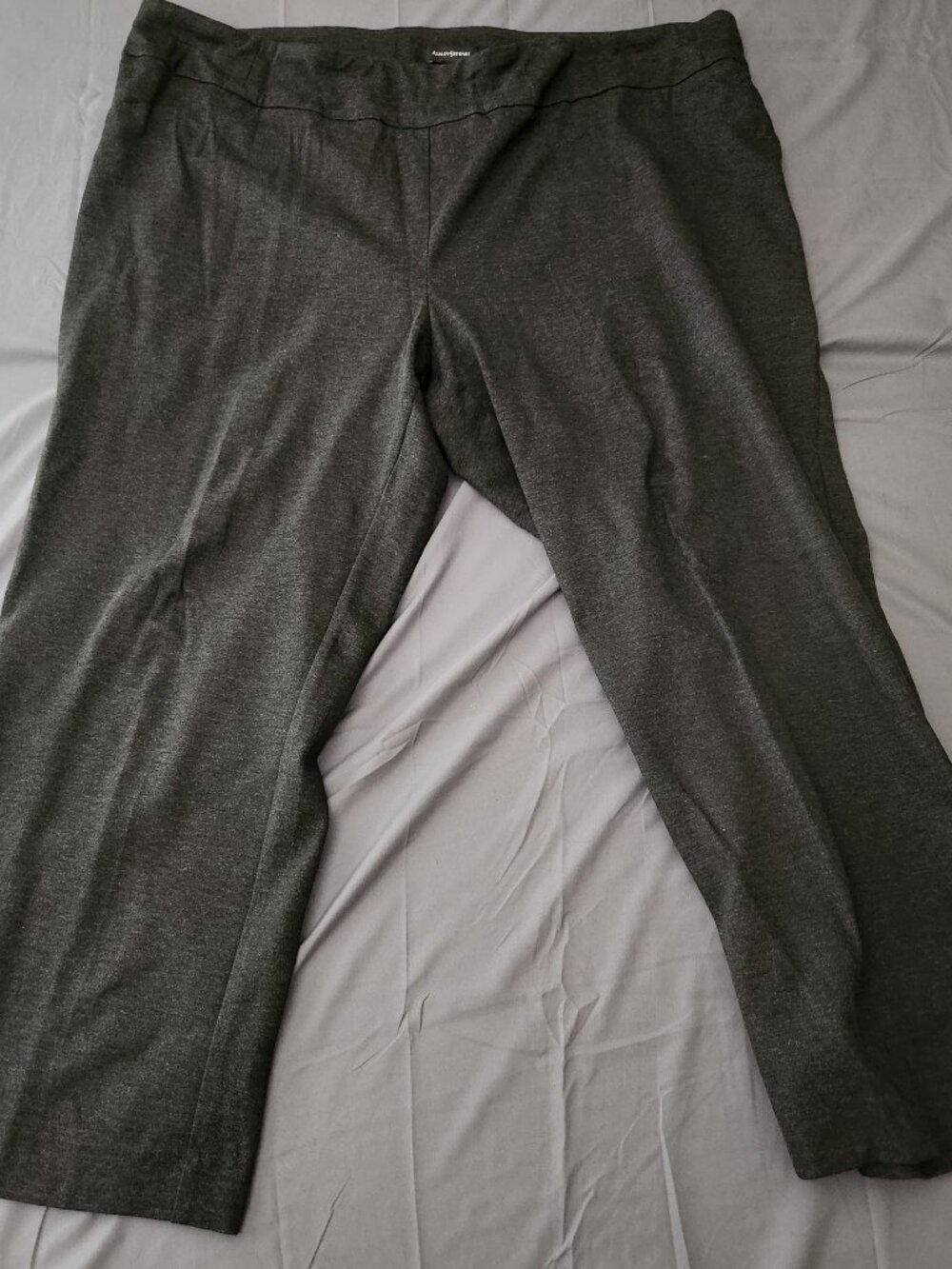 Ashley Stewart Charcoal Gray Wide Leg Dress Pants Plus Size 28 Reg Stretch Knit